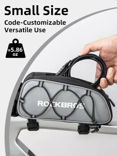 Vista 2 de Rockbros - Cable de bloqueo para bicicleta, 5 pies, combinación preestablecida, color negro ligero 3-Digit Combo Keyless, 4.86oz Ultra-Light, Zinc