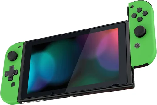 Vista 4 de eXtremeRate Green Joycon - Carcasa para mando de mano (versión D-Pad) con botones de juego completo, funda de repuesto para Nintendo Switch y Switch