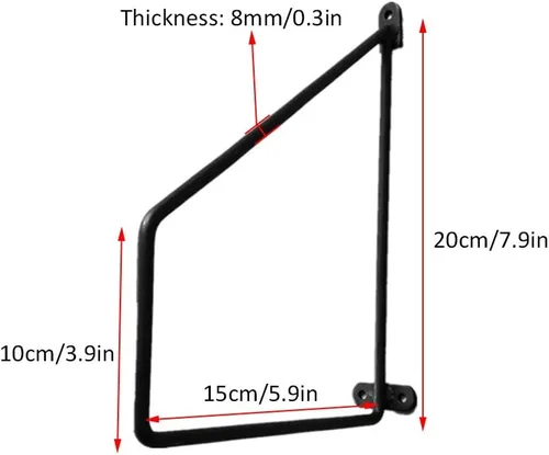 Vista 2 de Soporte de estante triangular flotante rústico para colgar en la pared, soportes de estante de hierro de metal resistente para colgar en la pared