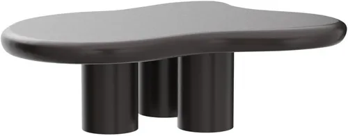 Vista 4 de Guyii Mesa de centro de nube de 35.43 pulgadas, mesa de centro negra para sala de estar, mesa de té irregular para interiores, mesa auxiliar moderna
