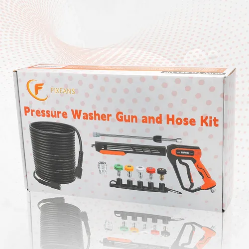 Vista 9 de FIXFANS Pressure Washer Gun and Hose Kit, 50FT Power Wash Hose, M22 Fitting