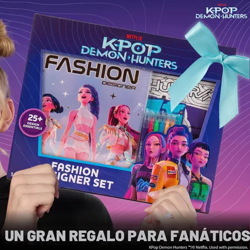 Vista 7 de Netflix Kpop Demon Hunters - Juego de diseño de moda HUNTR/X, kit de bocetos de moda, más de 25 elementos esenciales de diseño con calcomanías