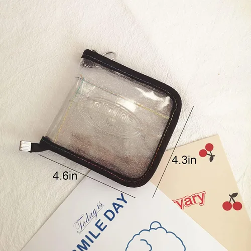 Vista 7 de Cartera plegable para mujeres y niñas con correa desmontable para el cuello para tarjetas de fotos