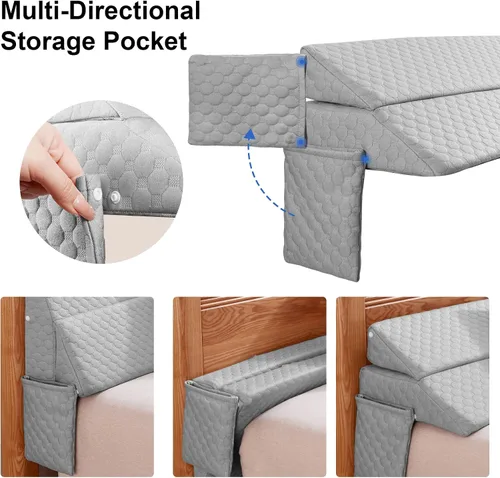 Vista 5 de EUHAMS Almohada de Cuña para Cama Tamaño Twin - Relleno de Hueco de Cama Cuña de Colchón Almohada de Cabecera - Llena el Hueco (0-7") Entre