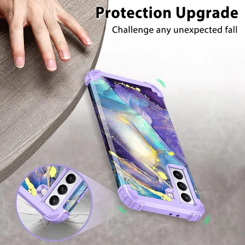 Vista 6 de Rancase Funda para Galaxy S21 Plus 5G, tres capas de protección resistente a prueba de golpes de plástico duro + funda protectora de goma