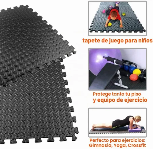 Vista 3 de Walsai Alfombrillas de ejercicio de espuma de rompecabezas, cubierta de tapete de gimnasio de 20 pies cuadrados entrelazados con azulejos de espuma