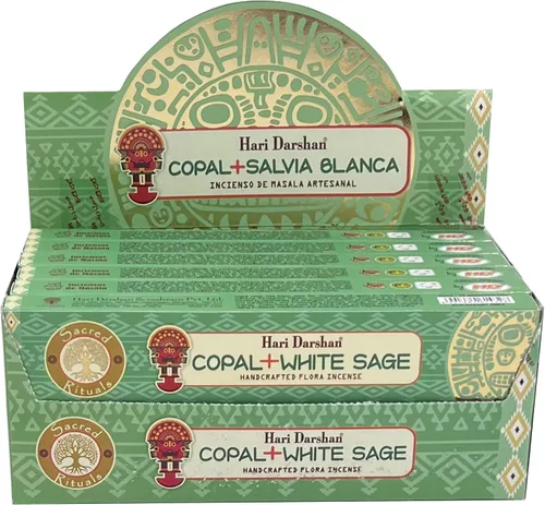 Vista 3 de Hari Darshan - Varillas de incienso hechas a mano, 12 cajas x 15 varillas, en total de 180 varillas (salvia blanca de copalo)