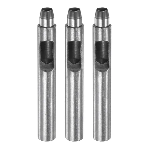 Vista 20 de HARFINGTON Perforadora de cuero de 0.020 in, recta, redonda, con ojales, remache a presión, fijador para cuero, artesanía, ropa, bolso, cortina