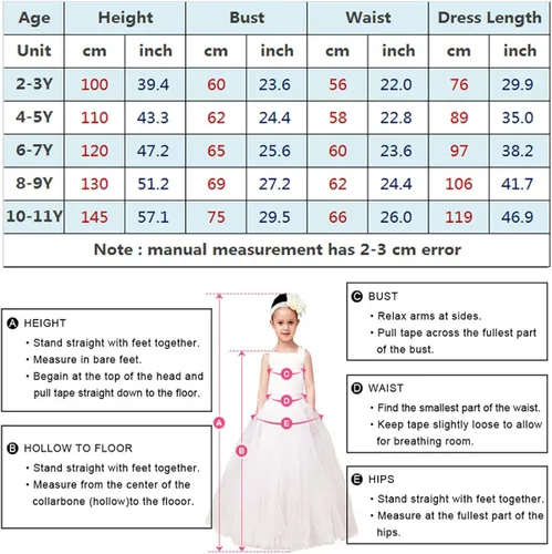Vista 4 de Girls Princess Dress Fancy Costume Role Play Ball Gown Halloween Party Dress up