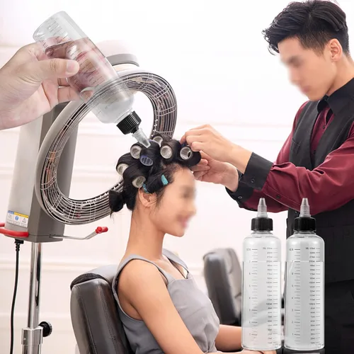 Vista 8 de driew Botellas aplicadoras para el cabello, botella exprimible de 16.9 onzas para líquidos, tapa de punta superior con relación graduada, aplicador