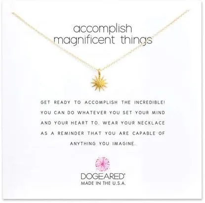 Vista 2 de Dogeared Logra un magnífico collar Starburst en oro sumergido, MRGG100104500, Plata de ley chapada en oro