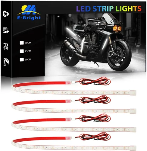 Vista 9 de YM E-Bright Tiras de luces LED azules para automóviles, 30CM luces impermeables de bajo resplandor para automóvil, motocicletas, carrito de golf