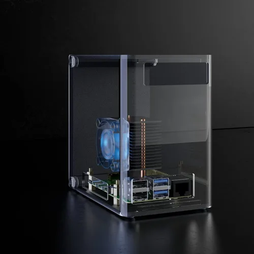 Vista 5 de Vilros Raspberry Pi Reveal - Una carcasa de escritorio compatible con Raspberry Pi estilo torre con refrigeración integrada