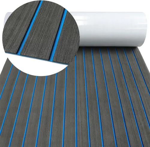 Vista 8 de Alfombra de espuma EVA para cubierta de 94 x 45/35/16 de teca sintética, antideslizante, autoadhesiva, tapete de espuma para lanchas de motor