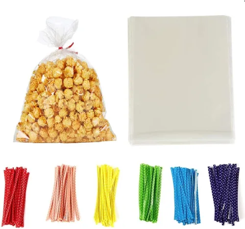 Vista 3 de Brandon-super 100 bolsas de celofán plano transparente de 8 x 6 pulgadas, buenas para panadería, palomitas de maíz, galletas, dulces, postres