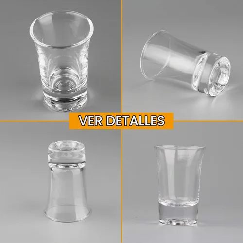 Vista 5 de Juego de 40 vasos de chupito a granel, vasos de chupito de whisky de 1.5 onzas con base pesada, vasos de chupito de vidrio transparente para whisky