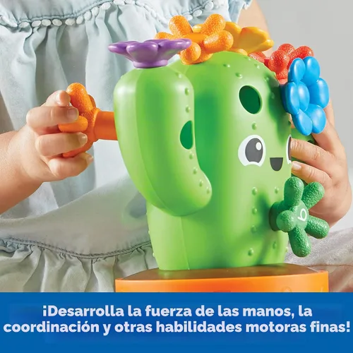 Vista 3 de Learning Resources Carlos the Pop & Count Cactus - 16 piezas, a partir de 18 meses, juguetes Montessori para niños pequeños, forma apilable