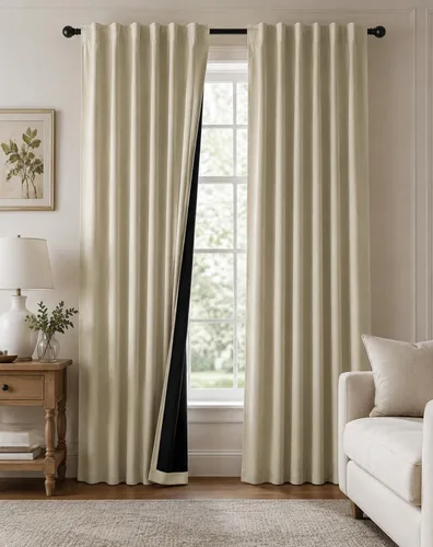 Vista 15 de PONY DANCE Cortinas opacas 100% cortas de 24 pulgadas de largo, medias cortinas con aislamiento térmico para ventanas pequeñas con parte trasera