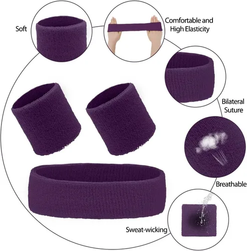 Vista 4 de Diademas de entrenamiento, diademas deportivas y al aire libre, accesorios de gimnasio, diadema que absorbe la humedad, bandas para el sudor