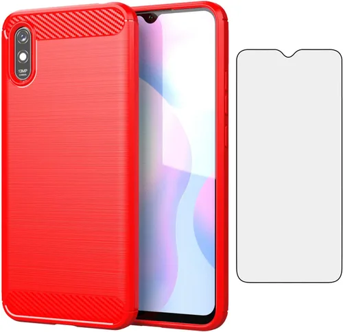Vista 9 de Asuwish Funda de teléfono para Xiaomi Redmi 9A Redme 9i con protector de pantalla de vidrio templado y accesorios de celda suave y delgada de Negro