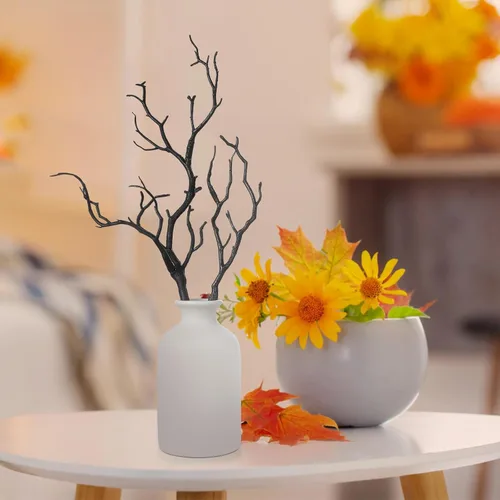 Vista 2 de SEWACC 4 ramas de árbol secas de cornamenta artificial, ramas de plástico con forma de asta de 13.76 pulgadas, ramitas decorativas para plantas