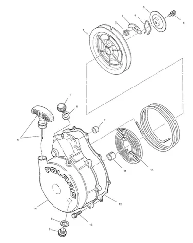 Vista 2 de Estuche de arranque de retroceso para Polaris Sportsman 500 (2000-2008), Scrambler 500 (2001-2008)