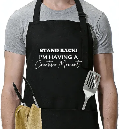 Vista 8 de Funny Apron for Men Women,Humorous Kitchen Apron- Grilling Cooking BBQ Accessories, Gift for Dad Husband