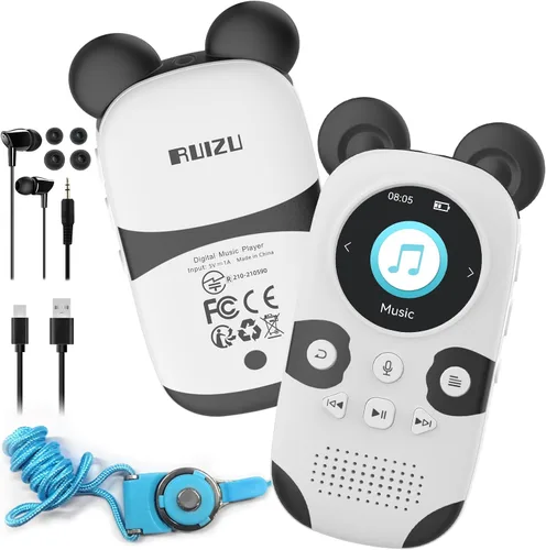 Vista 8 de RUIZU 32GB Cute Panda MP3 Player for Kids, Bluetooth 5.3, Built-in Speaker