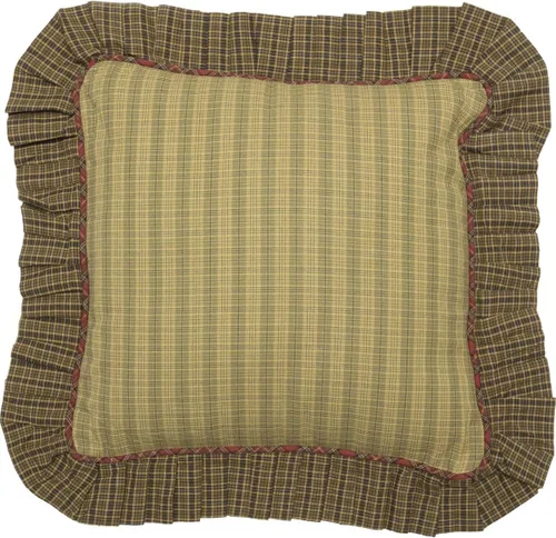Vista 5 de Tea Cabin - Almohada rústica de 12 x 12 pulgadas, diseño de retazos de algodón cuadrado verde para decoración de dormitorio