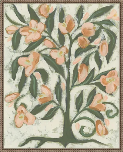 Vista 7 de Amanti Art Lienzo enmarcado para pared, 20 x 16 pulgadas, flores de durazno folclórico, por June Erica Vess, lienzo enmarcado para pared, obras