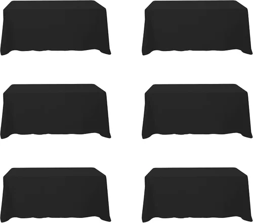 Vista 60 de BRILLMAX - Manteles para mesa rectangular de 6 pies, tela de lino de poliéster, lavable, para boda, recepción, banquete, fiesta de cumpleaños, 60 x