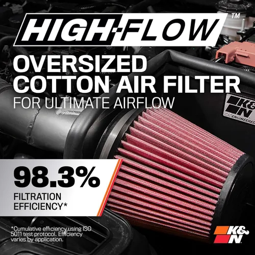 Vista 4 de K&N Sistema de admisión de aire frío: Filtro de aire de alto flujo, aumenta el rendimiento y la aceleración: Compatible con Acura/Honda 2023-2025