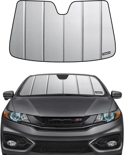 Vista 6 de Pigenius Parasol para parabrisas Honda Civic Sedan 2006-2011, acabado plateado metálico