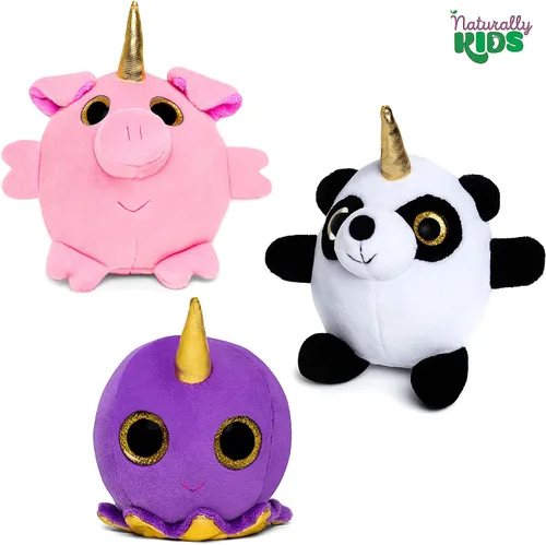 Vista 9 de Naturally KIDS Animales de peluche, regalos para niños y niñas, juego de juguetes de unicornio de peluche 11