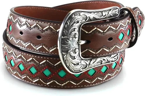 Vista 5 de ARIAT Cinturón central con incrustaciones de diamantes azules para mujer