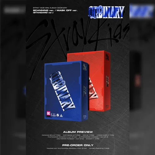 Vista 2 de STRAY KIDS - Mini álbum ODDINARY MASK OFF Ver. Caja del paquete + Photobook R + papel de letras + tarjetas de fotos + tarjeta de identificación +