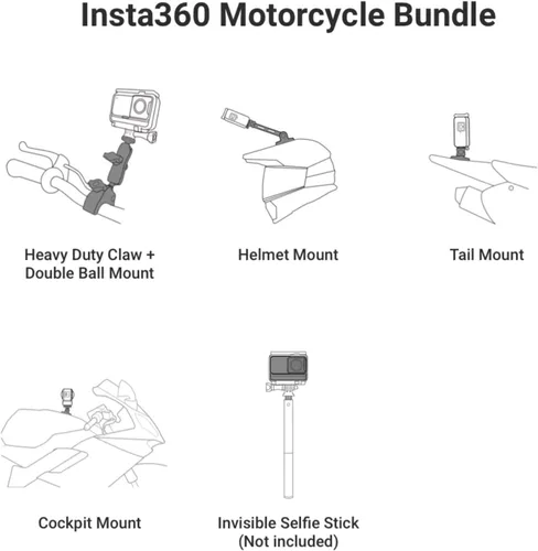 Vista 6 de Insta360 Paquete de motocicleta X3: cámara de acción impermeable de 360 con sensores de 1/2 pulgada de 48 MP, video HDR 5.7K 360, foto 360 de 72 MP