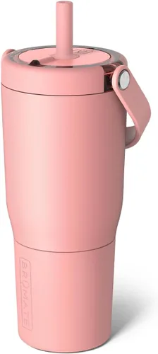 Vista 29 de BrüMate Resa - Vaso de viaje 100% a prueba de fugas de 25 onzas con asa y pajilla, popote SoftSip flexible, funda de silicona para mayor