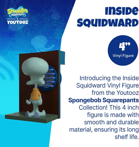 Vista 2 de Youtooz Inside Squidward Figura de vinilo de 10 cm, Calamardo coleccionable basado en el meme de Internet Sinking Feeling, Colección de Bob Esponja