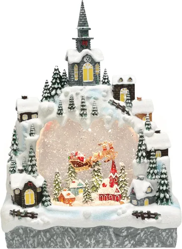 Vista 10 de Globo de purpurina de acrílico iluminado para árbol de Navidad de 9 Árbol base de purpurina plateada