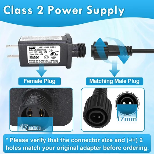 Vista 3 de PremierAdapter - Fuente de alimentación de 30 V 15 W, transformador para CZJUTAI JT-DC300V0500-F IP44 30V15W /12W /9W /7.2W /6W /4.5W /3.6W