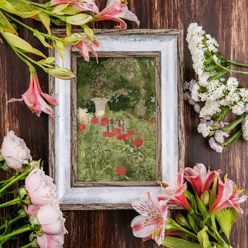 Vista 4 de Impresiones artísticas de pared florales vintage, pintura al óleo de primavera, pósteres de flores retro, naturaleza silvestre, arte de pared