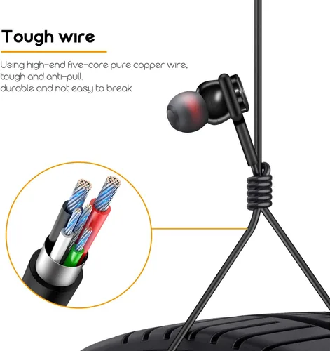 Vista 2 de Auriculares con Cable Intraurales Audífonos Auriculares para iPhone 13 12/12 Mini 11 Pro/11 Pro Max, Estéreo con Aislamiento de Ruido Compatible