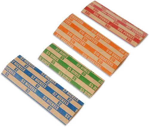 Vista 2 de L LIKED Rollos de Envoltorios para Monedas, 100 Unidades, Denominaciones Variadas para Monedas de Un Centavo, Cinco Centavos, Diez Centavos