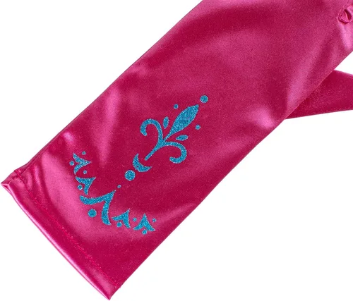 Vista 4 de Guantes de princesa para niñas pequeñas (longitud de codo largo de color sólido) para cumpleaños, boda, vacaciones, fiesta de disfraces