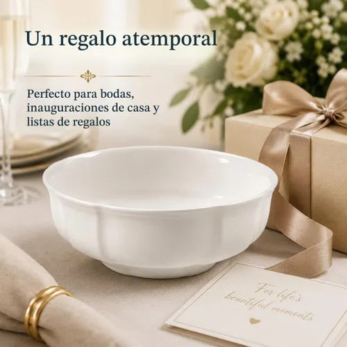 Vista 8 de Villeroy & Boch Manoir - Cuenco para postre, color blanco cremoso, 12 onzas