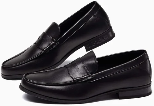 Vista 2 de Coutgo Mocasines Penny para hombre, zapatos de vestir, informales, para conducir, oficina, zapatos planos ligeros
