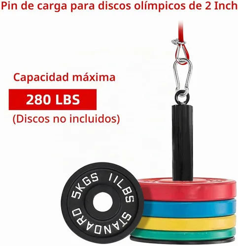 Vista 4 de LFJ Sistema de Poleas con Cable LAT para Jalones y Levantamiento de Peso, Accesorio de Polea de Máquina con Cable para Jalones de Tríceps, Curl
