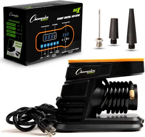 Vista 2 de Champion Sports Bomba de aire digital, inflador electrónico para pelotas deportivas, portátil, bomba inteligente para baloncesto, pelota de fútbol
