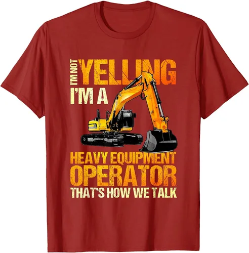Vista 15 de Camiseta de la retroexcavadora de la construcción del operador del equipo pesado Asphalt Grey